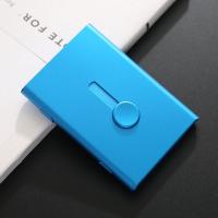 轻薄款-宝石蓝 名片盒名片夹男女士商务名片盒子随身便携式收纳盒自动卡盒卡包卡