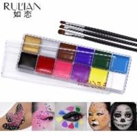如恋12色油彩 RULIAN如恋12色油彩身体彩绘小丑颜料万圣节戏剧脸谱人体彩妆