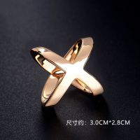 大号金色04732 丝巾扣环百搭两用优雅简约三环丝巾扣配饰X型 方巾披肩衣角打结扣