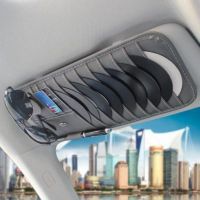 VIP款cd夹灰色 多功能车载CD盒皮革汽车用遮阳板式cd夹收纳光盘包放碟片套置