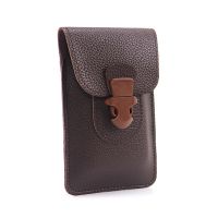(棕色一层)无挂钩 手机包男士穿皮带多功能户外手机袋挂包竖款防水耐磨手机套零钱包
