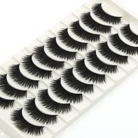 10对假睫毛 10对装浓密纤长假睫毛 手工棉线梗交叉逼真 日常舞台表演眼睫毛