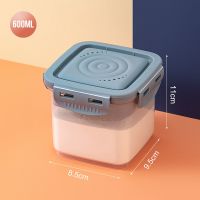 太子蓝一套(送勺子)密封防水 婴儿奶粉盒便携式外出密封防潮分装盒储存罐辅食米粉盒分格装盒子