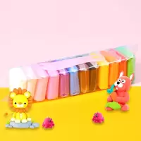 12色手办造型粘土+刀叉模具 儿童手工diy制作造型手办彩泥黏土大包超轻粘土玩具太空泥橡皮泥