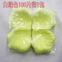 白绿色100片1包 婚房婚庆婚礼求爱装饰用品100片装5CM仿真玫瑰花瓣无仿布假花片