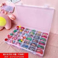 3#长方形36格首饰盒 [空盒] 饰品皮筋首饰盒盒爱女发饰桌面头饰可爱发夹儿童收纳女孩头绳首饰