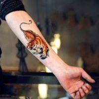 防水纹身贴下山虎老虎图腾花臂花腿男女款防水假刺青身体彩绘 防水纹身贴下山虎老虎图腾花臂花腿男女款防水假刺青身体彩绘
