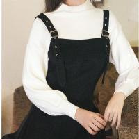 单件白毛衣 S 建议90斤以内 显瘦背带裙套装秋冬季女装搭配气质两件套减龄长款过膝学生慵懒风