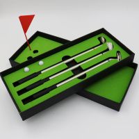 银色 高尔夫金属圆珠笔 迷你球场推杆笔 高尔夫球迷