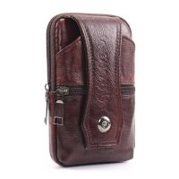 红棕两层(牛皮款6寸)无肩带 牛皮手机包男穿皮带手机袋多功能竖款5.5/6.5寸腰带腰包斜跨挂包