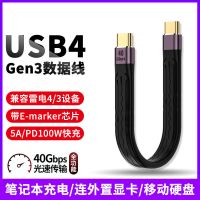 USB4标准40G[公对公短线] 13厘米 USB4数据线TYPE-C雷雳4雷电3全功能C2C移动硬盘盒40G高速传输短