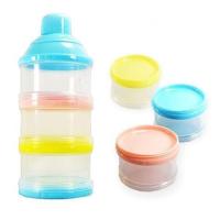 顶l开 奶粉盒婴儿外出装奶粉便携大容量储存盒分装盒宝宝奶粉格独立3层