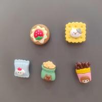 新款饼干一套5枚 带磁铁 创意可爱冰箱贴 迷你个性卡通冰箱贴 装饰磁性贴 树脂装饰磁铁