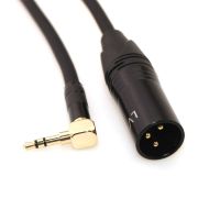 3.5弯头转卡侬公 0.5米 绿特 3.5弯头转XLR卡侬公3.5mm插头手机接监听音箱卡农公音频线