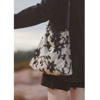 黑色叶子 单独肩带(只发肩带) 小众设计提花托特包学生上课大包购物包大容量包包女单肩腋下包潮