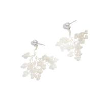 手工树枝银针/一对价_清仓 手工编织珍珠耳环女串珠长款气质流苏耳坠小众设计超仙耳饰C18-9