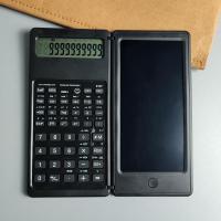 函数纽扣电池计算器-黑色 函数科学计算器多功能可手写板记事静音学习辅助便携儿童孩子商务