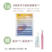 九排混合装*1 初相见 四合一单簇假睫毛下睫毛仙子A型鱼尾夹心混合装