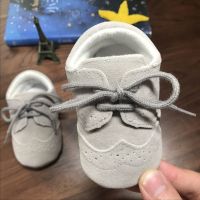 内长11cm(12码) 灰色 男宝宝鞋子婴儿软底防滑学步鞋英伦风系带胶片底小皮鞋0-1岁潮