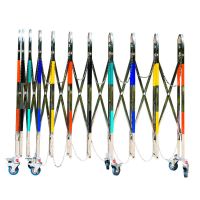 彩色款 1.1米高延长每米 不锈钢伸缩门围栏移动户外栅栏幼儿园围挡道路施工折叠隔离防护栏