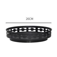 单层黑色圆形[可旋转]加厚碳钢 厨房调料置物架家用台面多功能油盐酱醋调味品收纳用品旋转收纳架