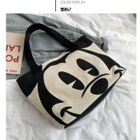 米奇款 大容量包包女2021流行简约帆布包单肩手提包学生旅行印花托特大包