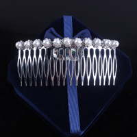 18齿白色珍珠发梳 买二送一金属水钻发梳发饰发夹发卡插梳刘海梳丸子头盘发发箍头饰