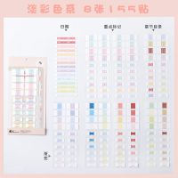 淡彩色系 三年二班复古色双面索引贴分类便利贴书签大学生便签小本子标签贴