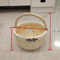柳条原色 家用柳编手工柳条笆斗米斗手八斗筐野炊用品装备篮子柳编手编篮子