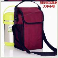 黑色 1.4L--1.6L 加厚大号饭盒袋保温桶袋子防水手提圆形苏泊尔焖提锅袋便当盒包套
