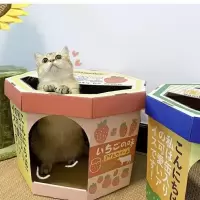 草莓牛奶窝 汽车形猫抓板大号绿皮卡车猫玩具特大磨爪器耐磨猫爪板窝猫咪玩具