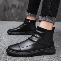 sz-5611黑色 39 高帮皮鞋潮流防滑橡胶底男士工装短靴哑光马丁靴男中学生版马丁鞋