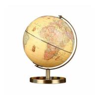 20x28cm-(不带灯) 广威仿古高清地球仪摆件学生用家居摆设20cm中号儿童礼物书房装饰