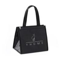 小号黑色猫咪 .便当大便携保温饭盒袋圆桶帆布饭盒袋上班族带饭装饭盒袋子手提.