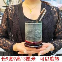 万里长城小笔筒 可以旋转 笔筒摆件书房办公桌摆设创意时尚玉白菜笔筒学生简约办公用品笔插