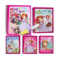 苏菲亚公主 儿童神奇水画本宝宝涂色填色书本幼儿园魔法涂水画板册反复涂鸦本