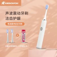 一键启动 电池款-白色 Showpow/炫飘 电动牙刷情侣款替换头电动牙刷成人电动牙刷