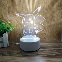 三色变光 皮卡丘 皮卡丘小夜灯3D小台灯床头灯插电卧室少女心创意梦幻睡眠节能充电