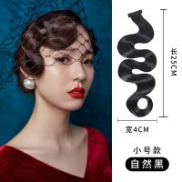 手推波刘海-小号 复古手推波纹刘海发片古装假发旗袍影楼拉花发包波浪假发刘海片女
