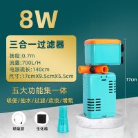 多功能过滤泵-8W+过滤棉 鱼缸过滤器三合一静音增氧造浪潜水泵水族箱吸便净水小型过滤设备
