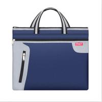 藏青色牛津布料 防水帆布a袋中小学生资料袋拉链补习袋手提补课袋装书袋