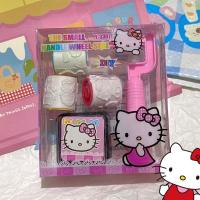 kt印章一套 关注店铺小礼物 DIY印章自带印泥可爱少女心kitty造型滚轮式印章送闺蜜礼物