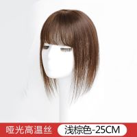 浅棕色 遮白发无痕头顶补发块-25cm 假发片头顶补发女遮白发轻薄补发顶发片前额齐刘海补发块刘海假发