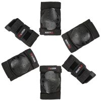 黑色护具 S(25-60斤) 轮滑护具套装成人溜冰滑冰平衡车滑板儿童滑板头盔防摔保护膝全套