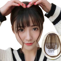 化纤发-带鬓角-自然黑 小苏妞韩版真发空气刘海无鬓角假发片斜齐刘海片轻薄隐形迷你内卷