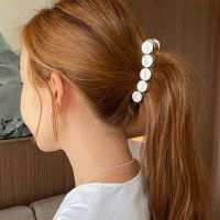 平面珠琥珀A10CM 大号香蕉夹竖夹马尾发夹后脑勺一字夹竖卡日韩女夹子扭夹头发头饰