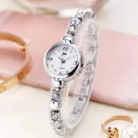 银带白盘 时尚品牌韩版手链手表女款钢带细表带学生淑女士电子石英时装手表