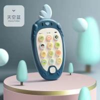 小鸡双语手机+可咬牙胶+挂绳(蓝) 基础版(无加赠)[1%购买] 儿童电话机益智音乐早教故事机仿真手机婴儿玩具男女宝宝0