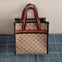 棕色 字母 高颜值棋盘格化妆包时尚手提袋帆布包女包大容量便携收纳袋妈咪包