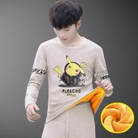 N201卡其(一套) M(70-85斤)[升级加绒加厚] 青少年保暖内衣男加厚加绒可外穿防寒大童初中学生秋衣秋裤一套装